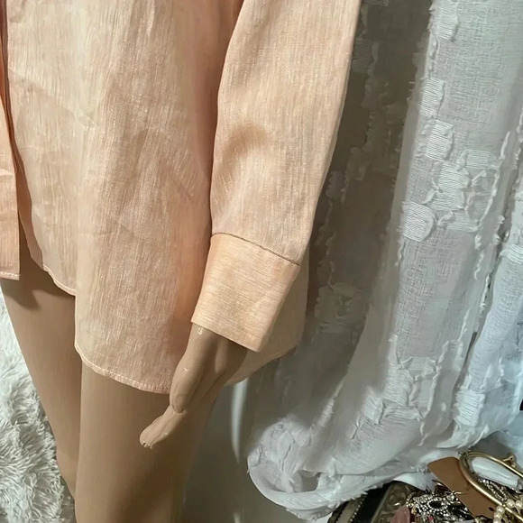 Lafayette 148 New York Peach Button-Up Blouse - Picture 6 of 16